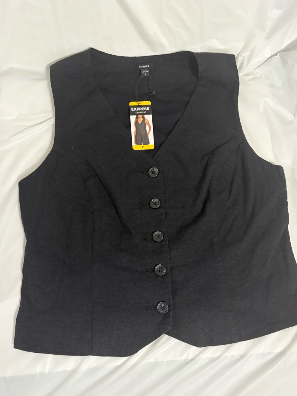 Express Black Women's Button-Front Vest